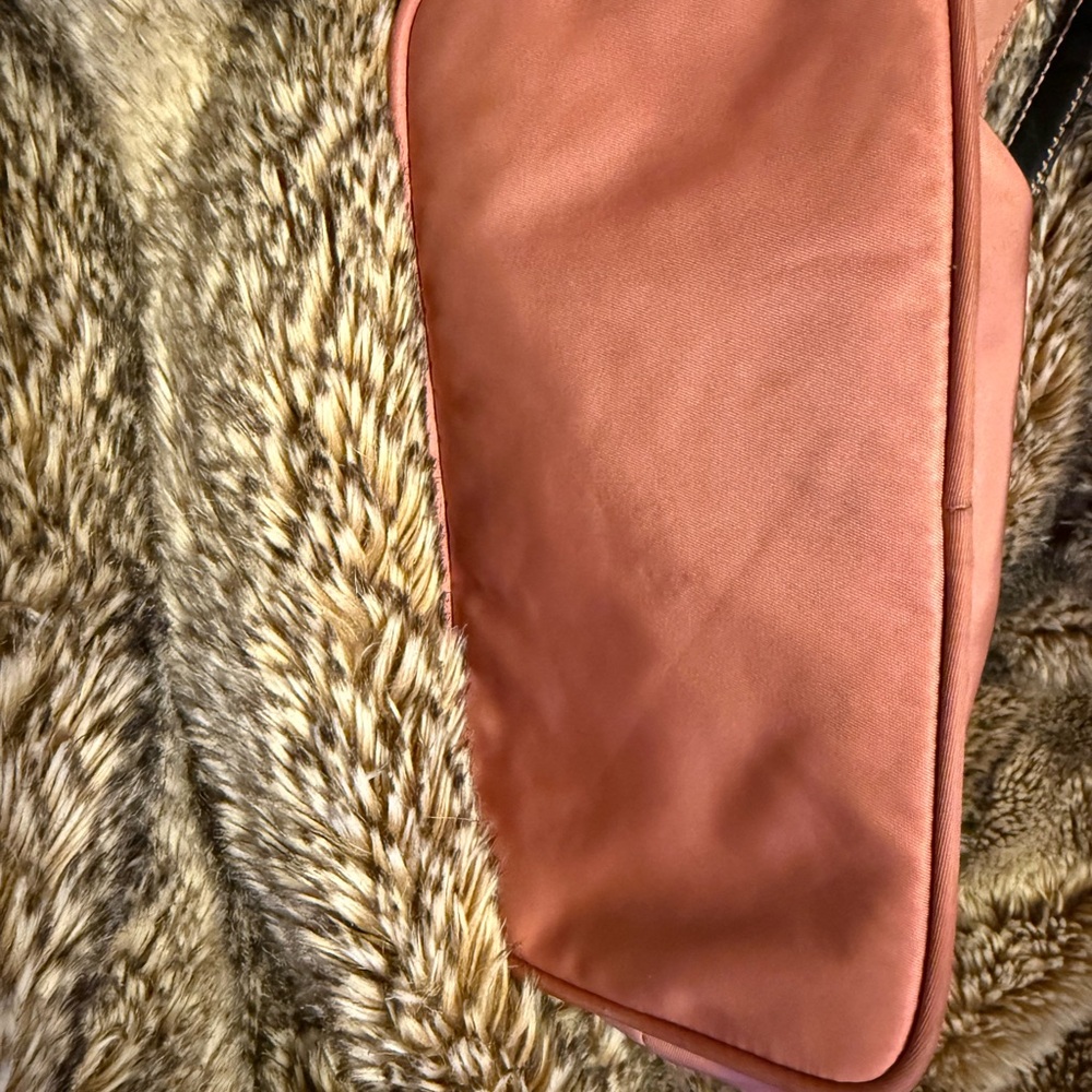 Prada Vintage Pink Nylon Bag Trimmed in Black Leather Used - Picture 9 of 16